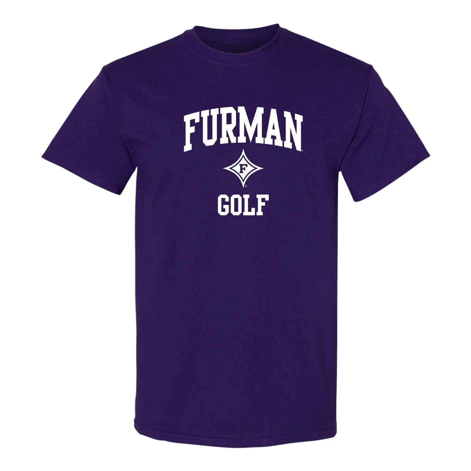 Furman Arch Logo Golf T-Shirt - Purple XL