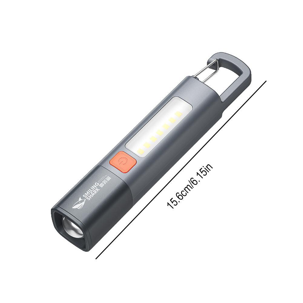 1PCS Super Bright LED Flashlight XPE Torch Light With Hook Camping Light USB Rechargeable Zoomable Outdoor Waterproof Flashlight