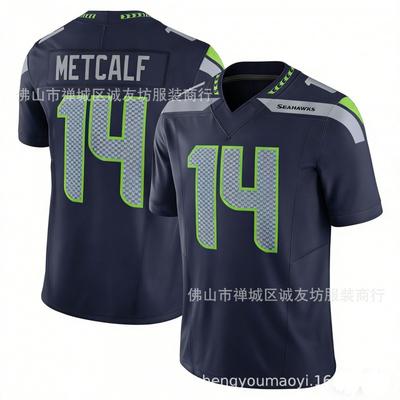 Seattle Seahawks 14 Darnold Football Jersey Mens Blue Retro Embroidered Sports Shirt S-XXXL