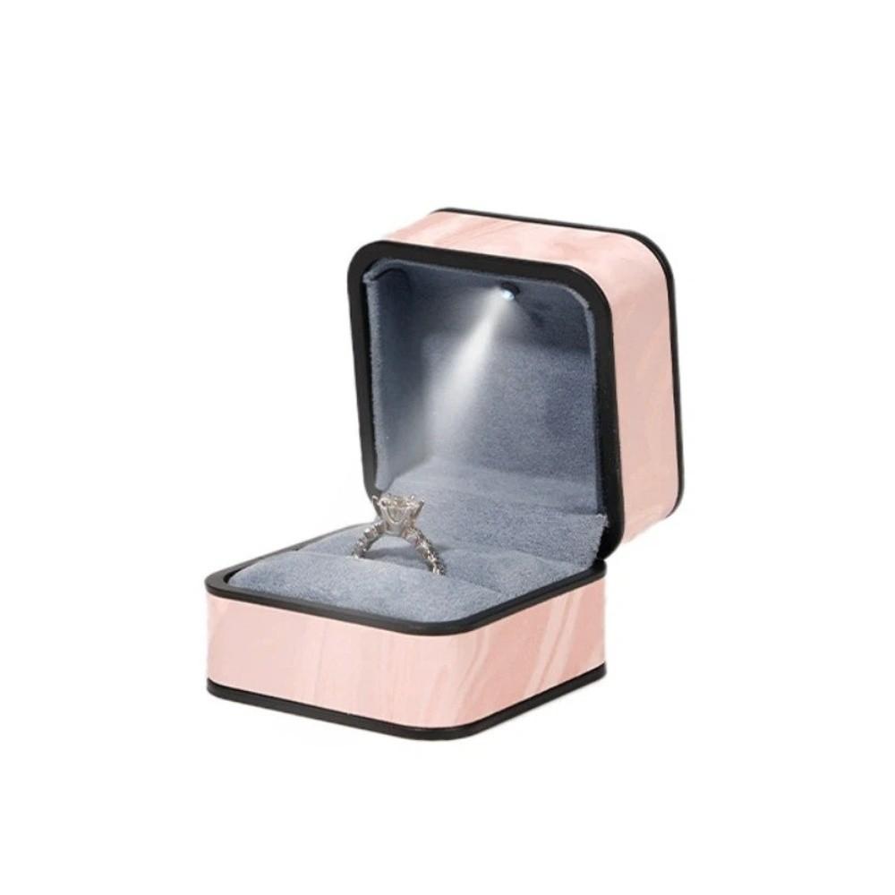 with Led Light Jewelry Display Box Jewelry Display LED Jewelry Box Exquisite Ring Box Ring розовый
