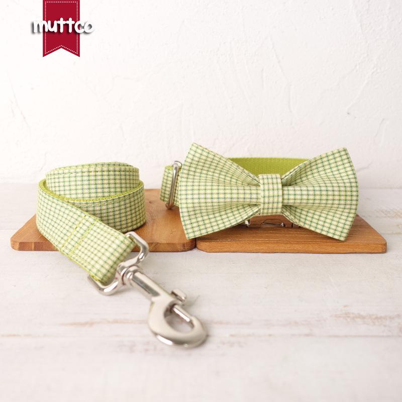 Plaid Dog Crate & Leash Set with Bow - UDC-106 XL
