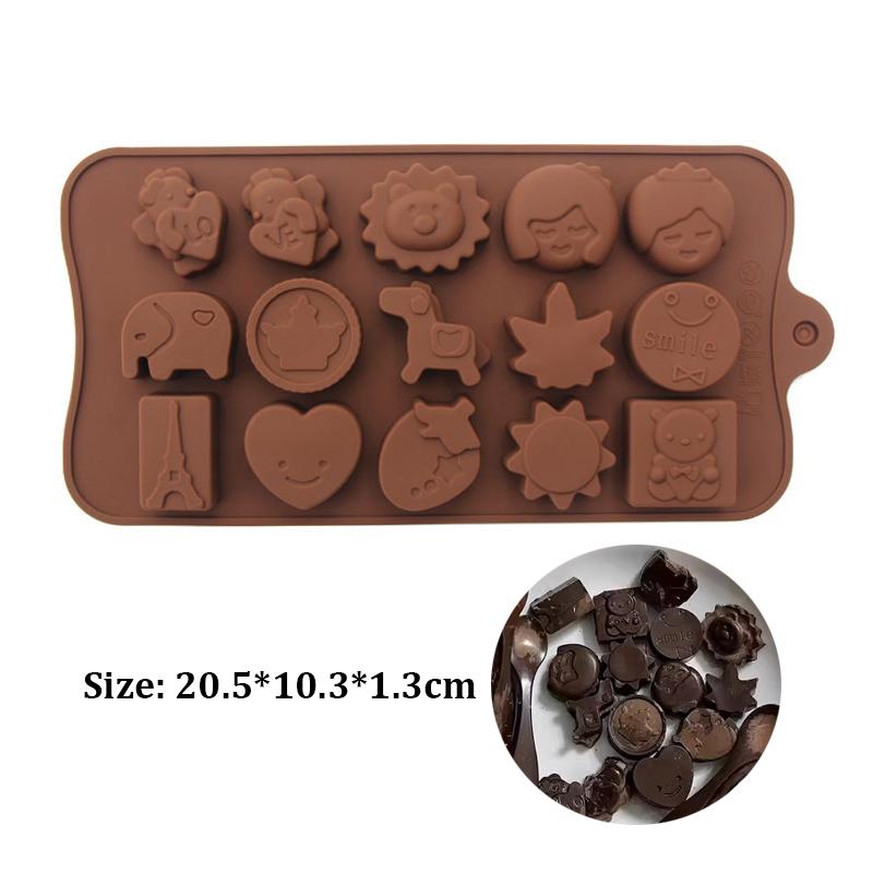 30-58 Chocolate Mould Handmade Candy Jelly Pudding Mold Flower Heart Shape Silicone Moulds Baking Tool