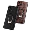 Honor 80 Series Cowhide Crocodile Pattern Leather Case with Bracket - Full Protection Cover.