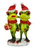 Christmas Figurine Frog Couple In Hats
