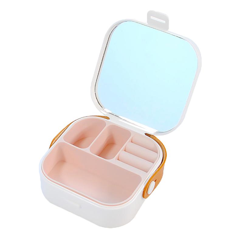 Ins Jewelry Box Φορητό Ταξιδιωτικό Σκουλαρίκι Κολιέ Δαχτυλίδι Organizer Θήκη με Δερμάτινη Λαβή Απλή μίνι οθόνη κοσμημάτων