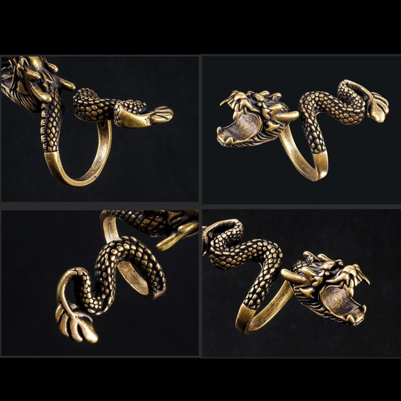 Creative Metal Golden Dragon Ring Cigarette Clip Driving Game Guitarist Perfect Universal Decor Gifts for Men Women