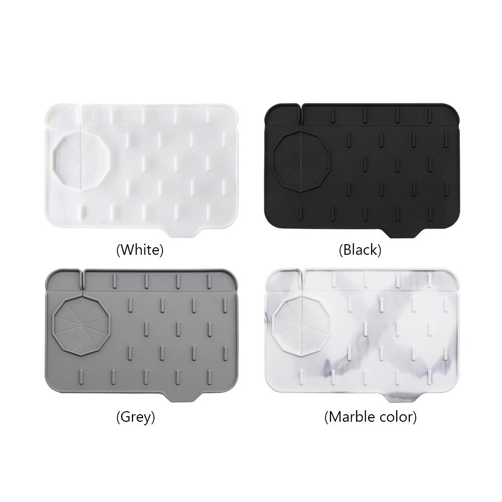 Double-sided Absorbent Sink Mat Silicone Sink Splash Guard Drain Pad Faucet Water Catcher Mat Kitchen Sink Accessories