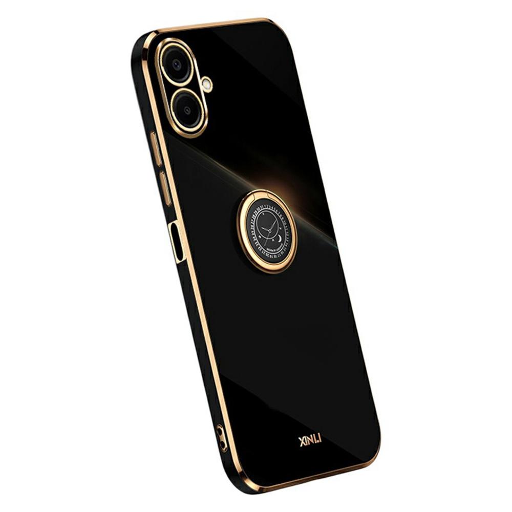 

XINLI Чехол для Samsung Galaxy A07 4G с кольцом-подставкой, гальванизированный ТПУ чехол для телефона Black