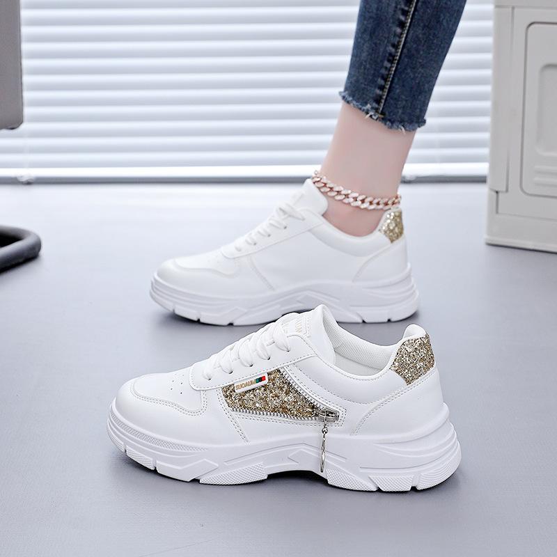 

New breathable little white shoes women s 2025 spring and autumn casual height increase wear-resistant thin sole Korean version of college board shoes 40