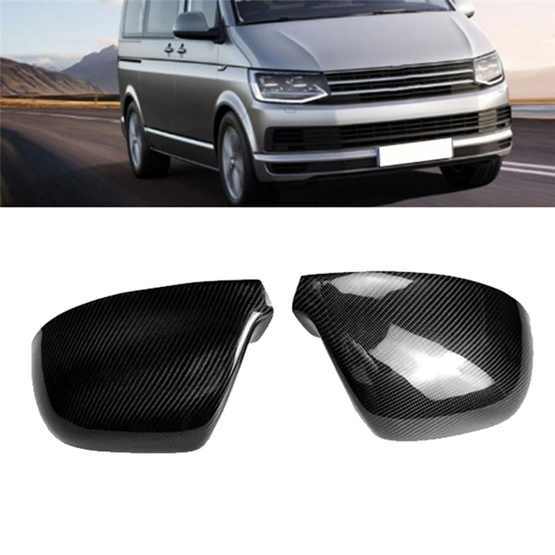Car Carbon Fiber Rear View Mirror Cover For VW Caravelle T6 Multivan T5 2012- Side Mirror Cap-A87Q