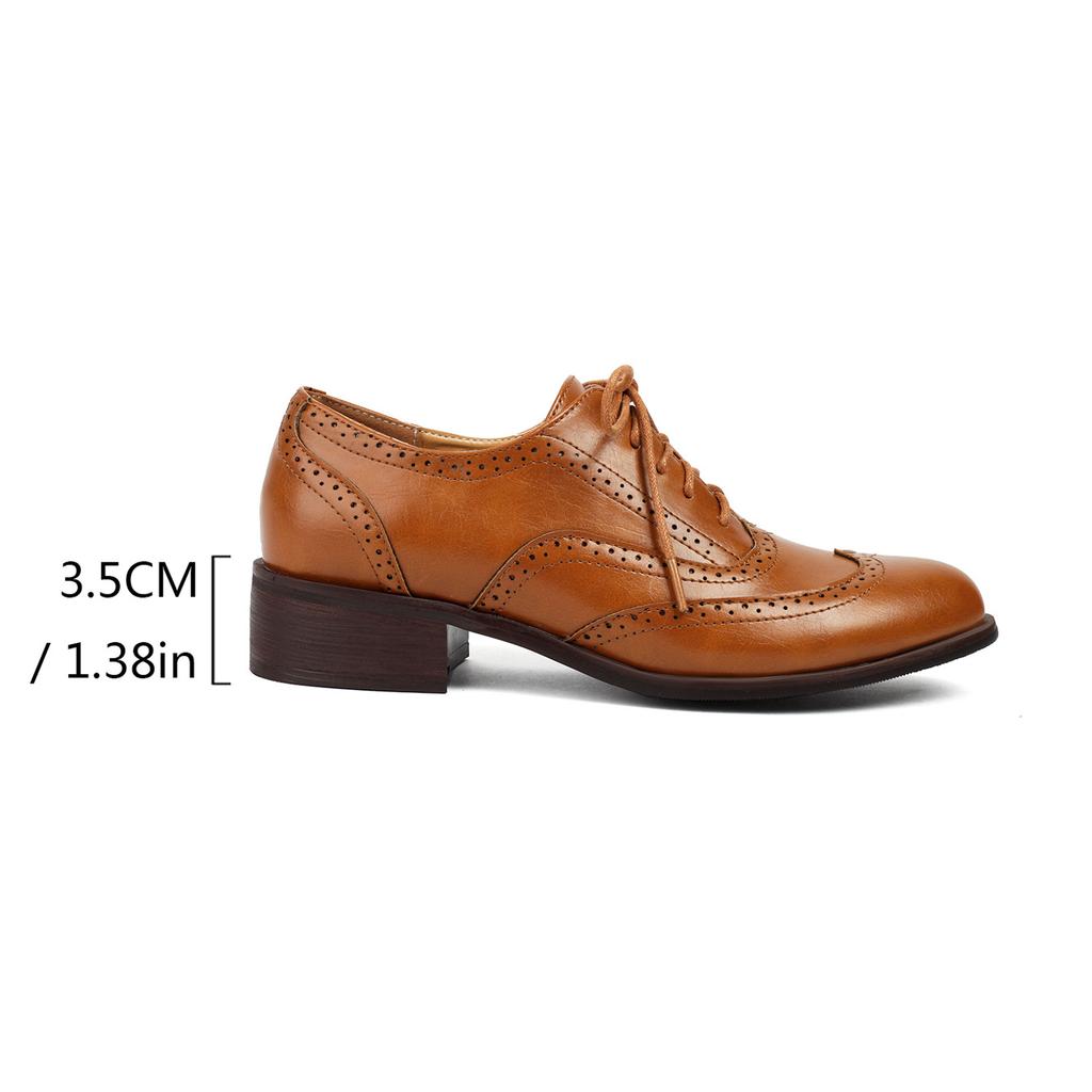Vintage Casual Lace Up Platform Shoes For Women Fashion Oxfords Men's Pumps Flats PU Leather Single Shoe Plus Size 35-48