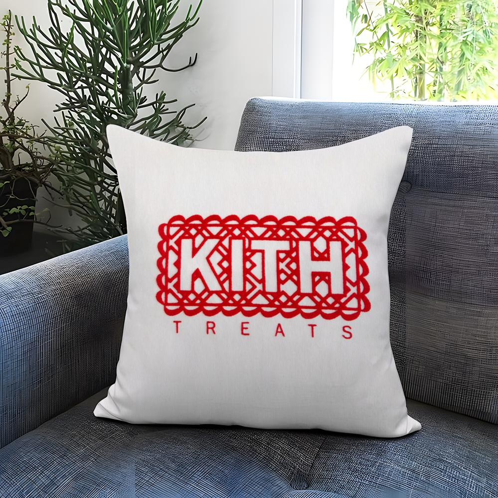Capa de Almofada Clássica com Logo K-KITH Capa de Travesseiro Reversível Confortável Ideal para Carro Sofá Quarto e Além