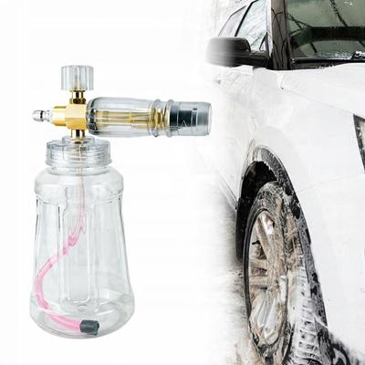 ClearFoam ProJet CF100 - Pianownica 1L | 1/4" | Mosiężny Korpus | Regulacja Kąta I Dozowania | Do Agresywnej Chemii | Transparentny Zbiornik