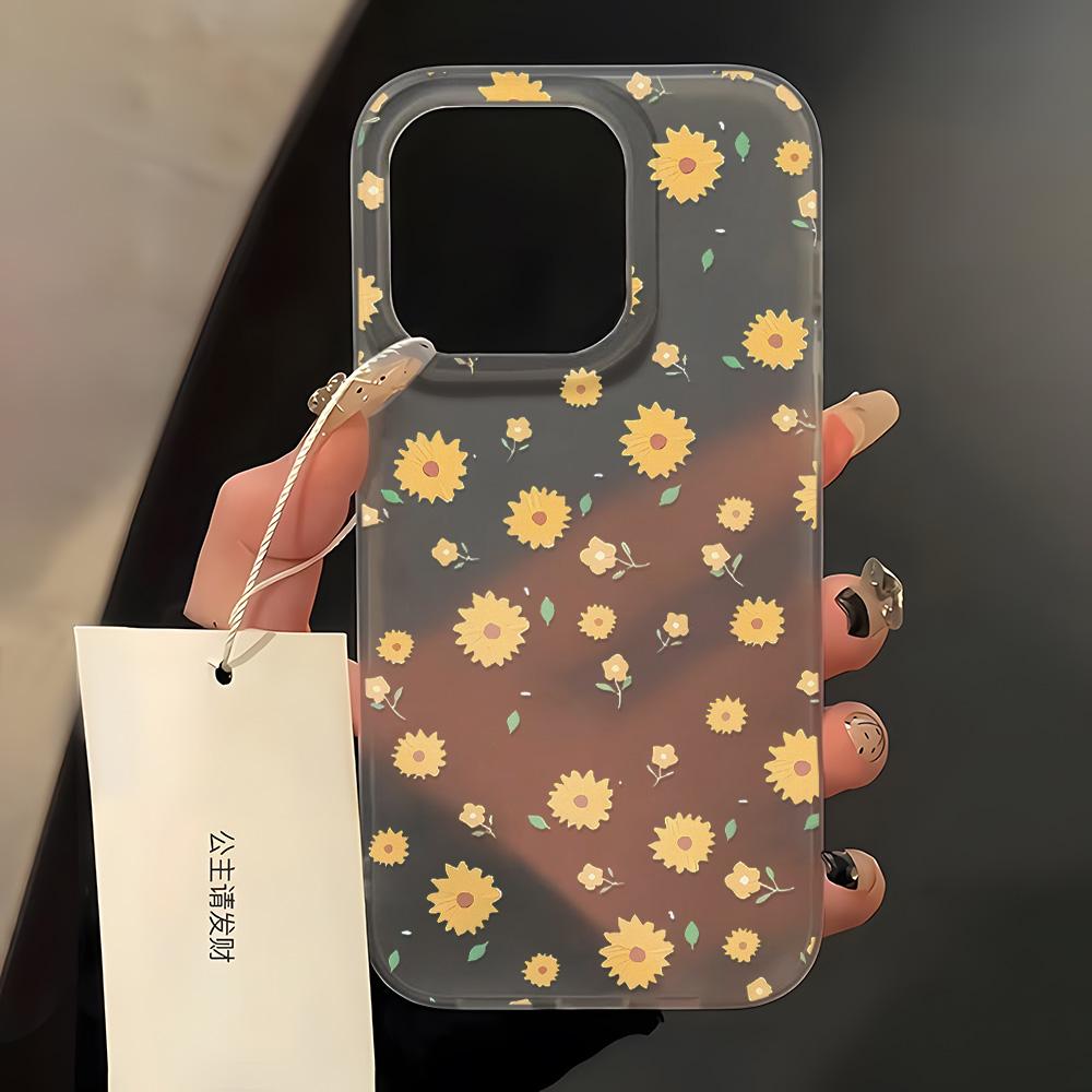 Aesthetic Colourful Flowers Print Clear Phone Cases For iPhone 17 16 15 13 12 11 ProMax Pro Plus Full Protection Phone Cover