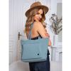 Blaue, einteilige Damen-Shopper-Tasche aus Polyester mit einer Tasche auf der Vorderseite - Peterson