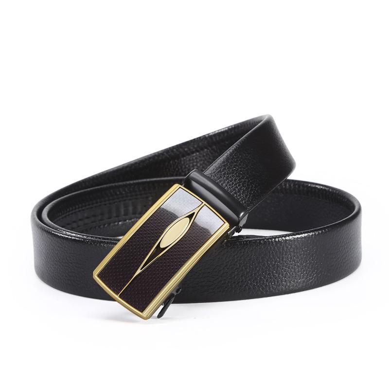 Herren Litschi Muster Automatik Schnalle Business Gürtel
