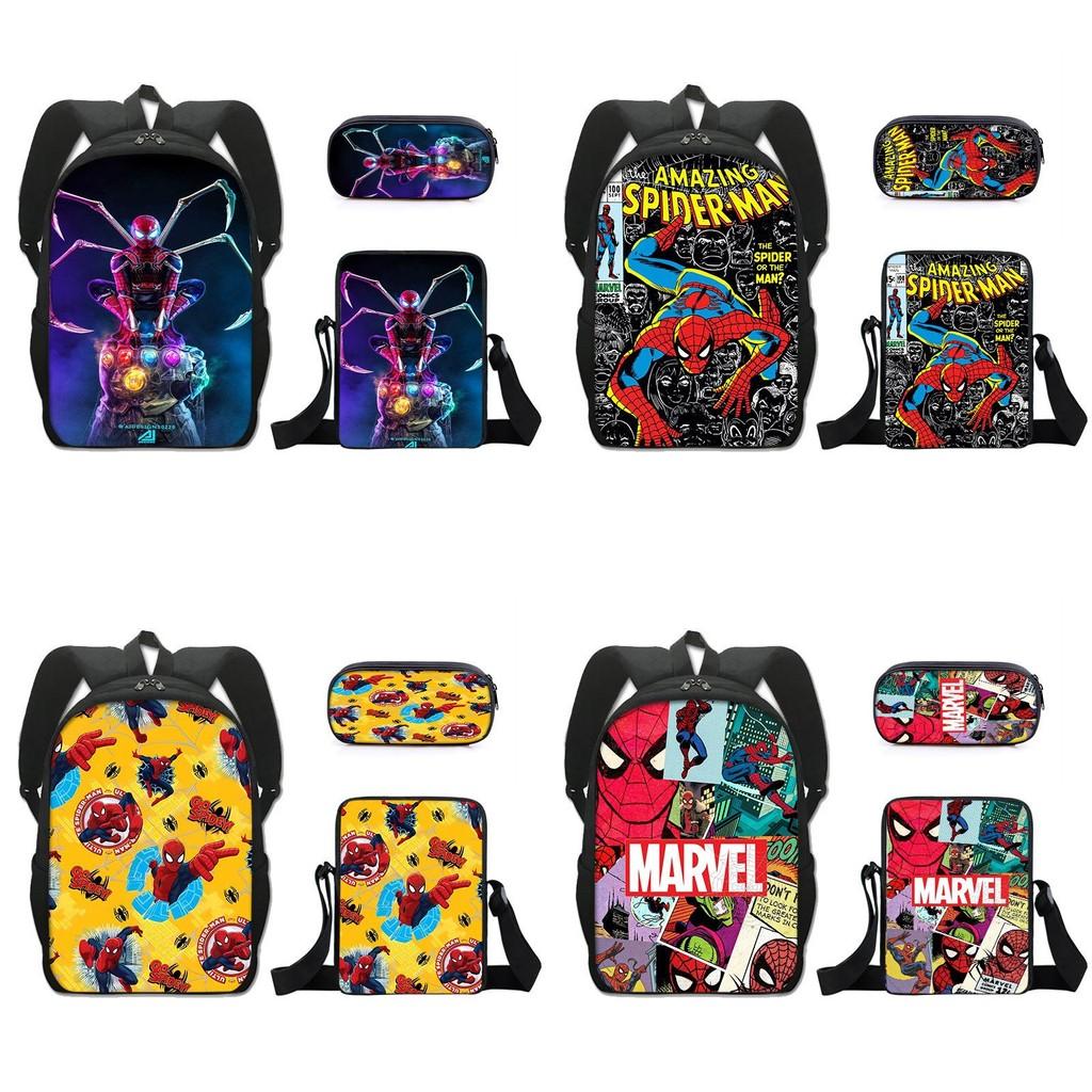 Spider Man Backpack Set With Lightweight Durable Material For School Students And Commuters