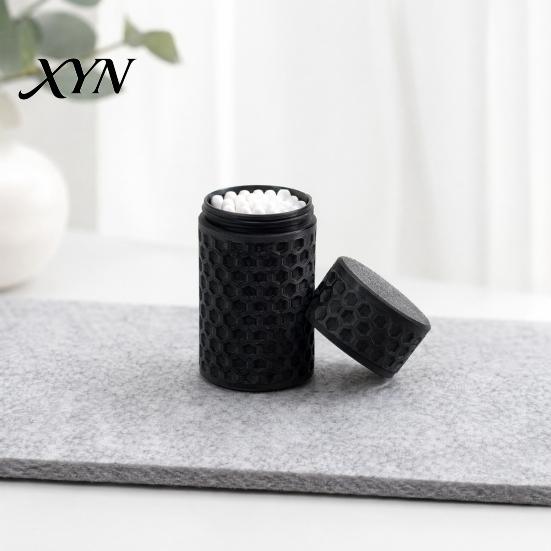 Stackable Storage Box 3D Printed Cotton Swab Organizer Box, Sealed with Dustproof & Moisture-Proof Lid, Home Organization Honeycomb Texture