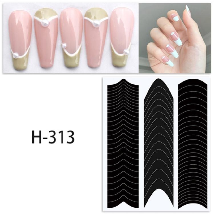 French Nail Strips Nail Art French Tip Guide Stickers Geometry Nail Stickers 1