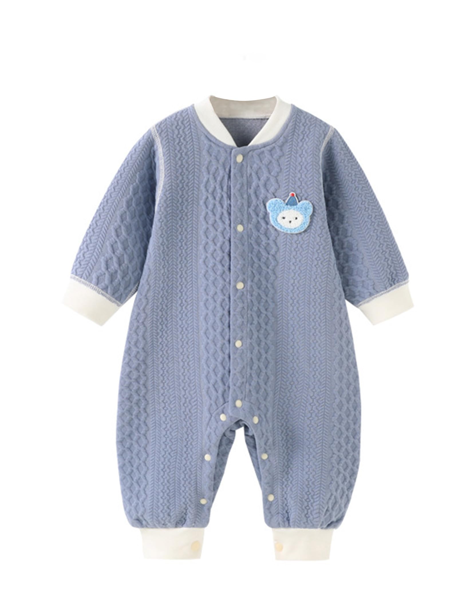 

HAYAHARU Baby Long Sleeve Newborn Baby Easy to Baby Shower Months Clothes, Coverall, Clothes, 100% Cotton, Romper, Open-Front, Cute, Change,