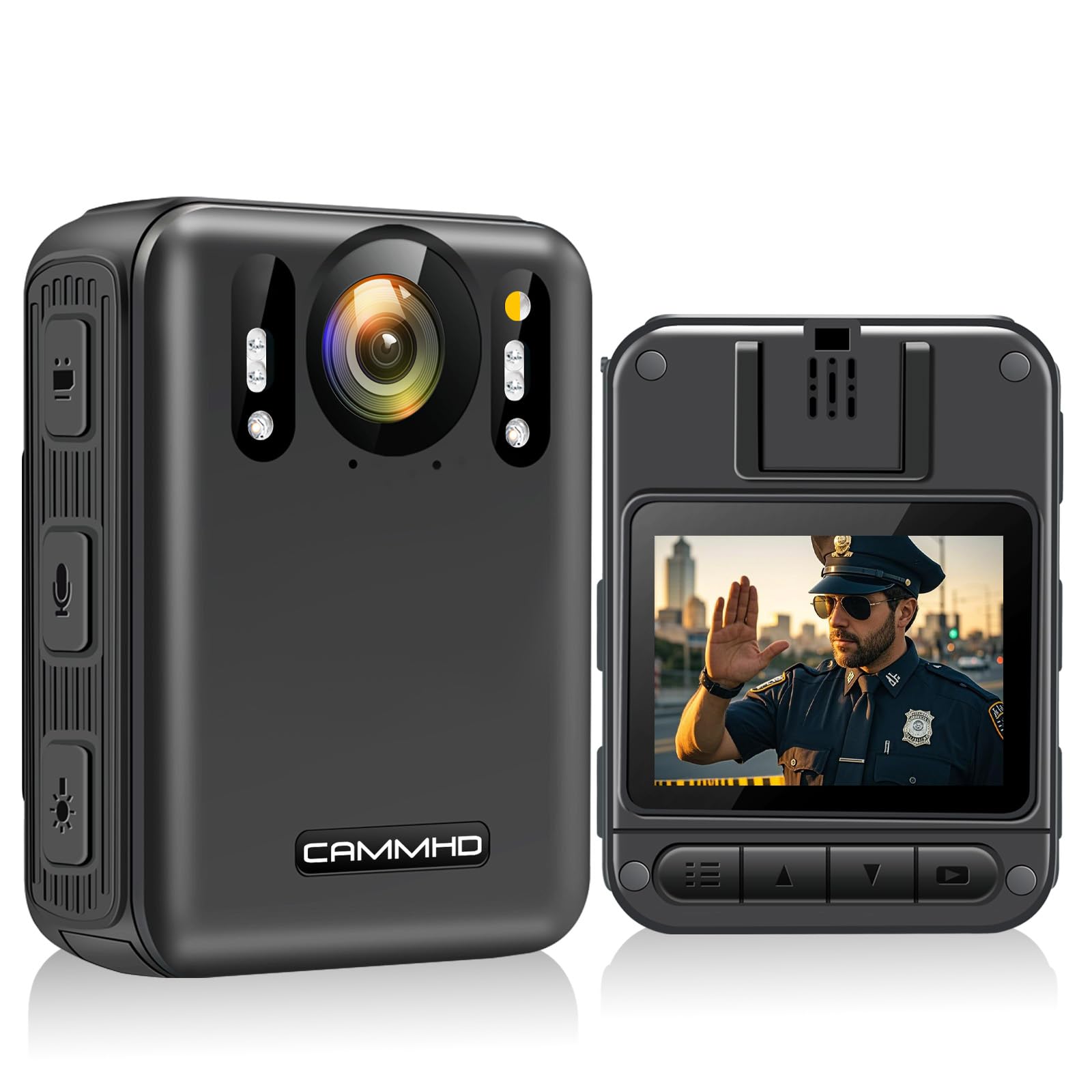 

CAMMHD W8 4K Body 4000mAh 2 Безшумні петлі Носимий Ідеально для та Камера безпеки, 128G, Стабілізація зображення, Акумулятор, Зарядні пристрої, Режим, Запис, Камера, Поліція,