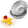 Reusable Non-stick Ripple Egg Tart Mold Aluminum Alloy Flower Shape Cupcake Mold Pudding Jelly Mold Muffin Baking Cup 10pcs/set