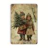 1pc Retro Christmas Tree Metal Tin Sign 8x12 Inch Vintage Wall Art for Home Bar Cafe Garage Indoor Outdoor Decor