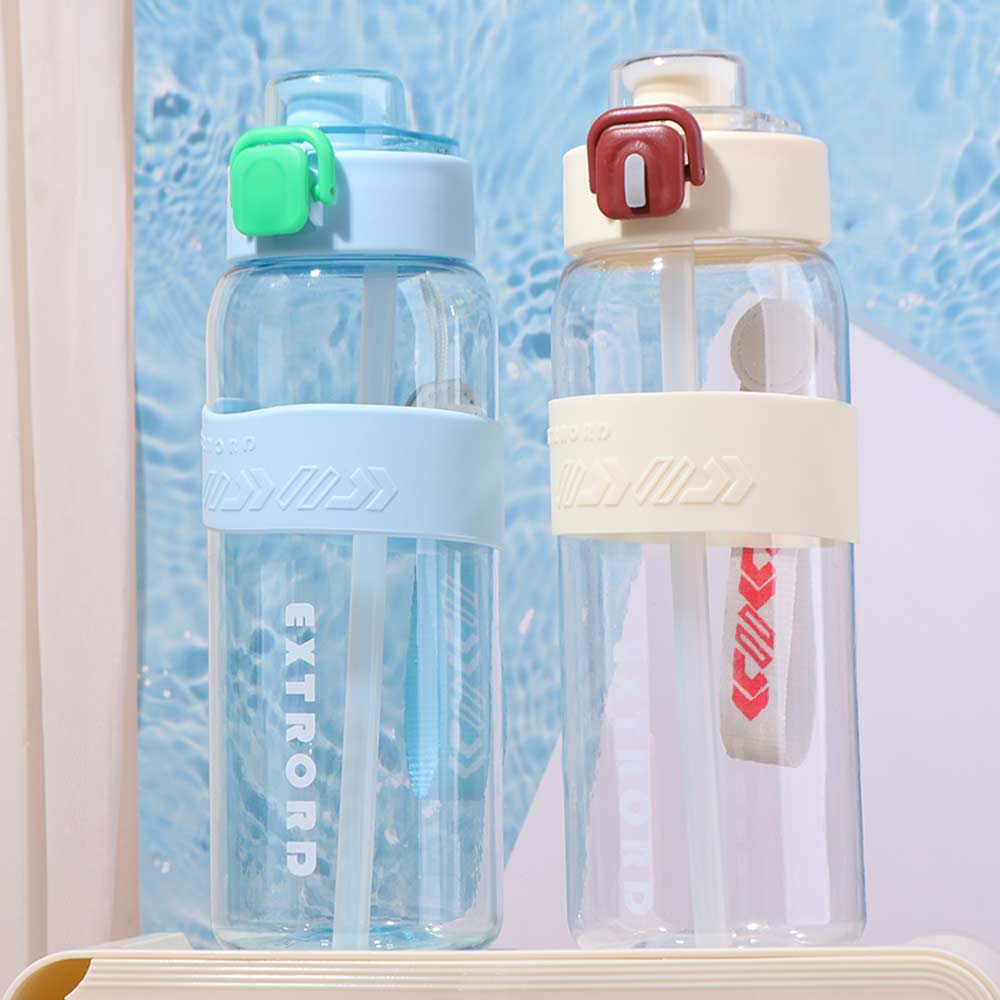 Large Capacity Colorful Plastic Cup Leak Proof Outdoor Sports Kettle  Unisex