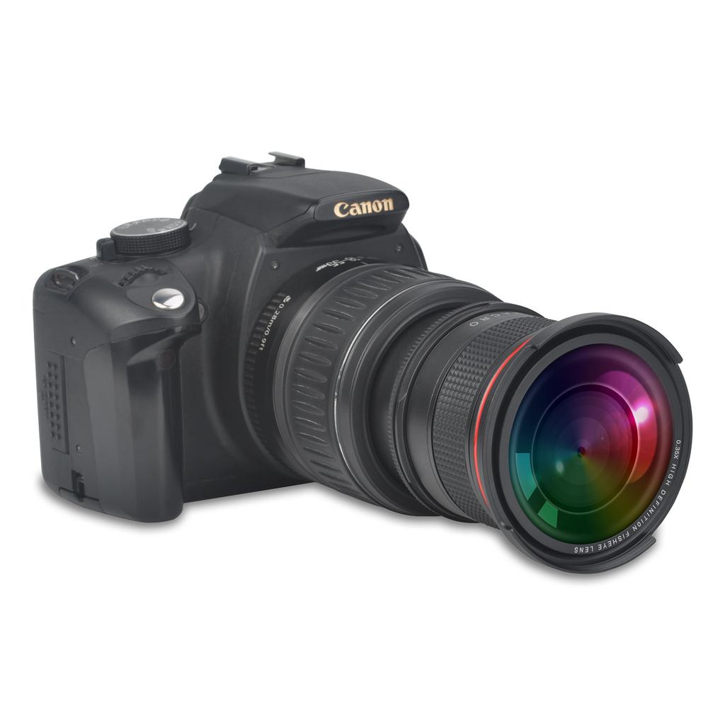 Obiectiv Profesional Fisheye cu Unghi Larg 55MM 0.35X (cu Porție Macro) pentru pentru Camere Sony Alpha Nikon D3400 D5600