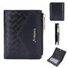 Ladies Fashion Card Holder Pu Material With Weaving Pattern Design And Letter Print For Everyday Carry