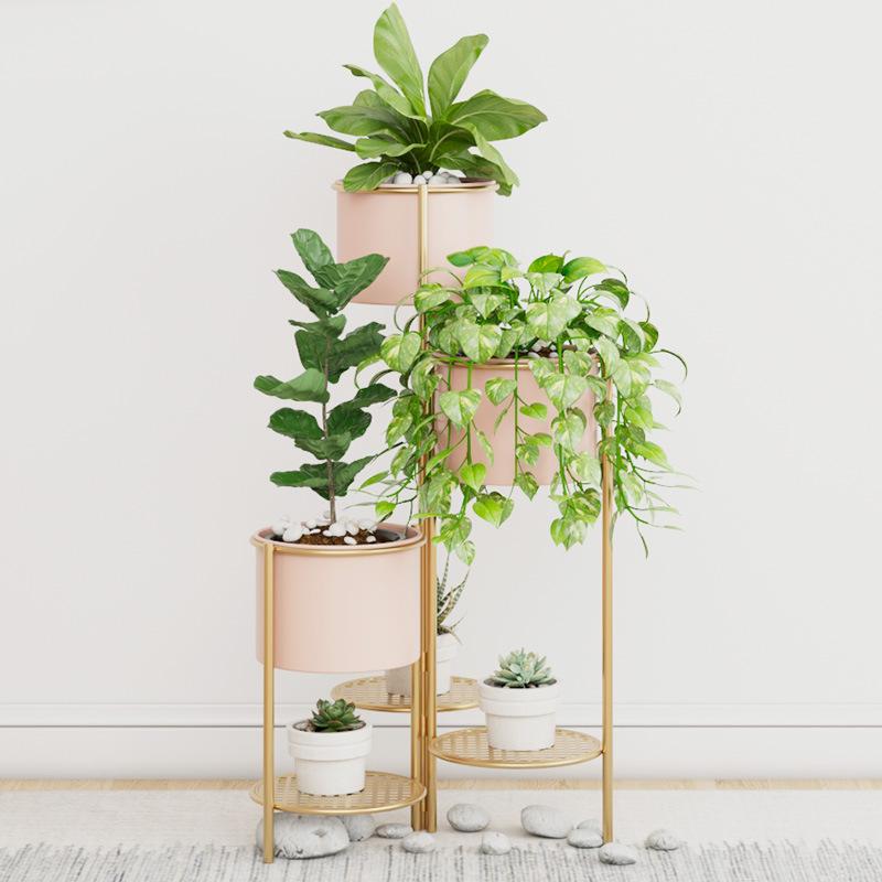 

Подставка для цветов в скандинавской гостиной, многослойная напольная полка из железа, простая и роскошная подставка для цветочных горшков в помещении