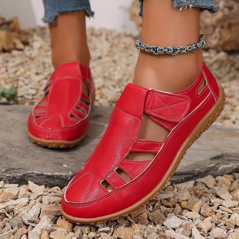 Versatile Women's Flat Sandals Closed Toe Sports Sandals Solid Color