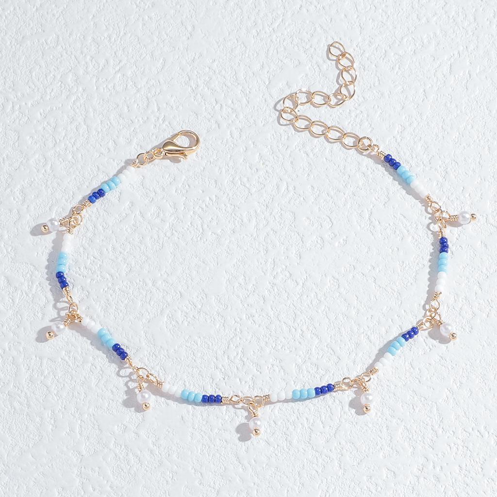 1PC Women's Fashionable and Fresh Blue Ankle Chain Jewelry Suitable for Dates, Parties, Holidays, Gifts-6079