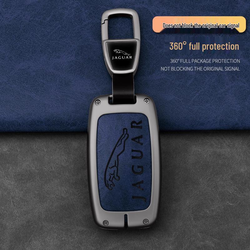 Jaguar Key Cover for XFL, XEL, XJL, F-PACE, XF, XE: Unisex Car Key Shell with Racetrack Buckle