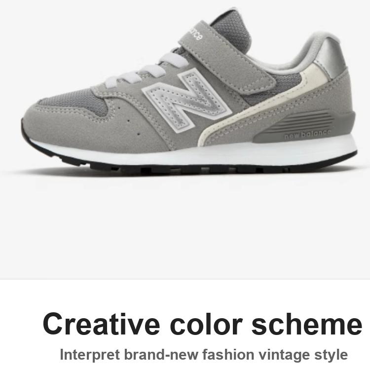 New Balance Nb 996 Fabric Velcro Cushioning Durable Breathable Low Top Running Shoes Classic Gray Kids Sneaker YV996GR3