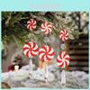 Festive 3pcs Red And White Candy Cone Ornaments For Christmas Tree Decorations