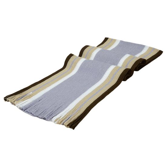 Quaste Wollgarn Dick Herrenschal Winter Gestreift Kontrastfarbe Warm Strickschal Kostümzubehör