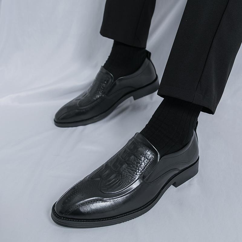 Men Loafers Dress Business Office Formal Shoes Black Brown Retro Leather Shoes Plus Size