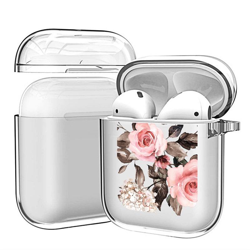 "Chrysanthemum Design Shockproof Transparent TPU Soft Case for Apple AirPods 4"