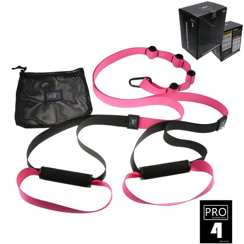 

Подвесной тренажер для дома, ремень для тренировки силы и сопротивления, тренажер для тренировок, фитнес Pink Pro 4