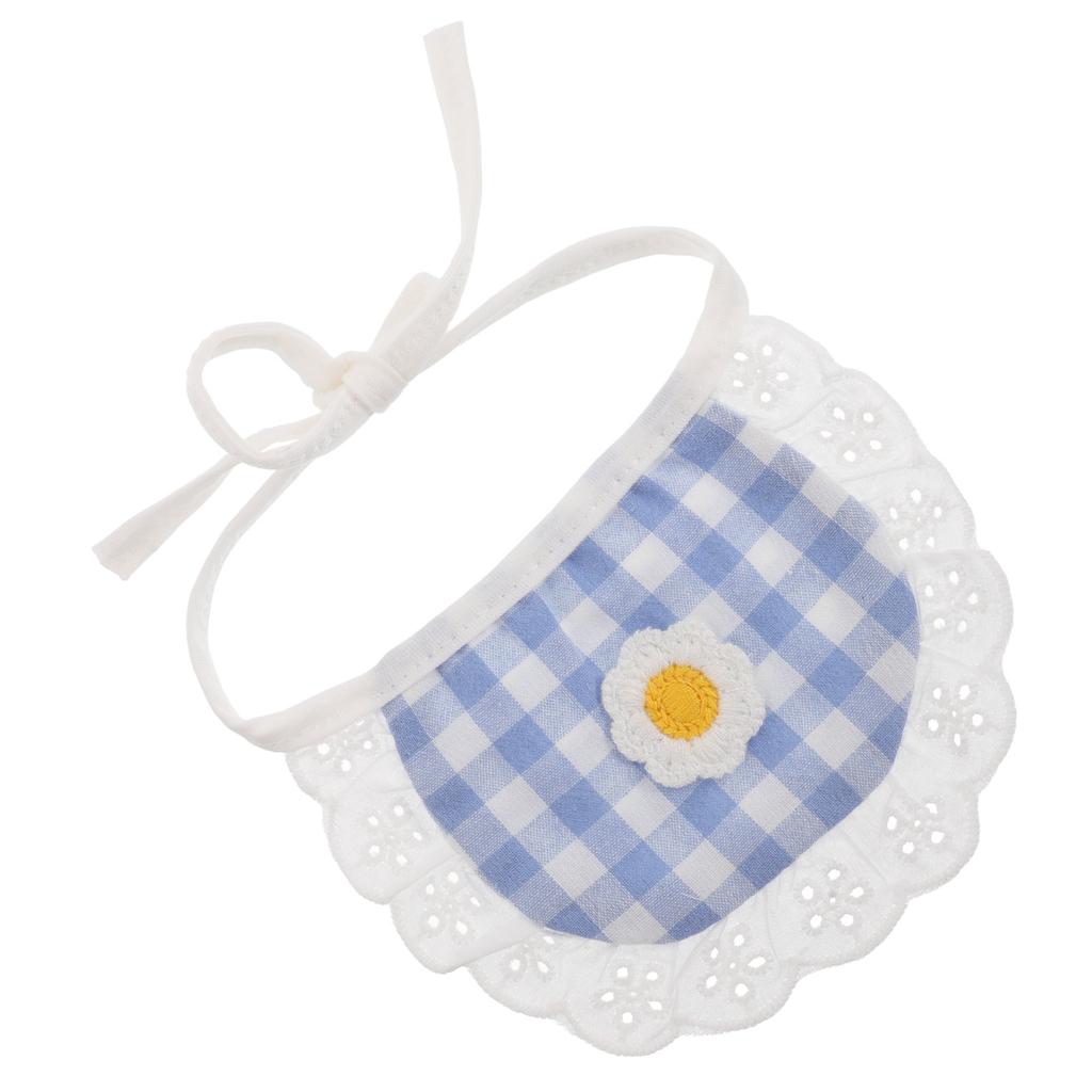 Pet Cotton Neckerchief Dog Drool Bib Lace Bandana Breathable Washable Puppy Apparel Small Dog Cat Flower Scarf Accessory