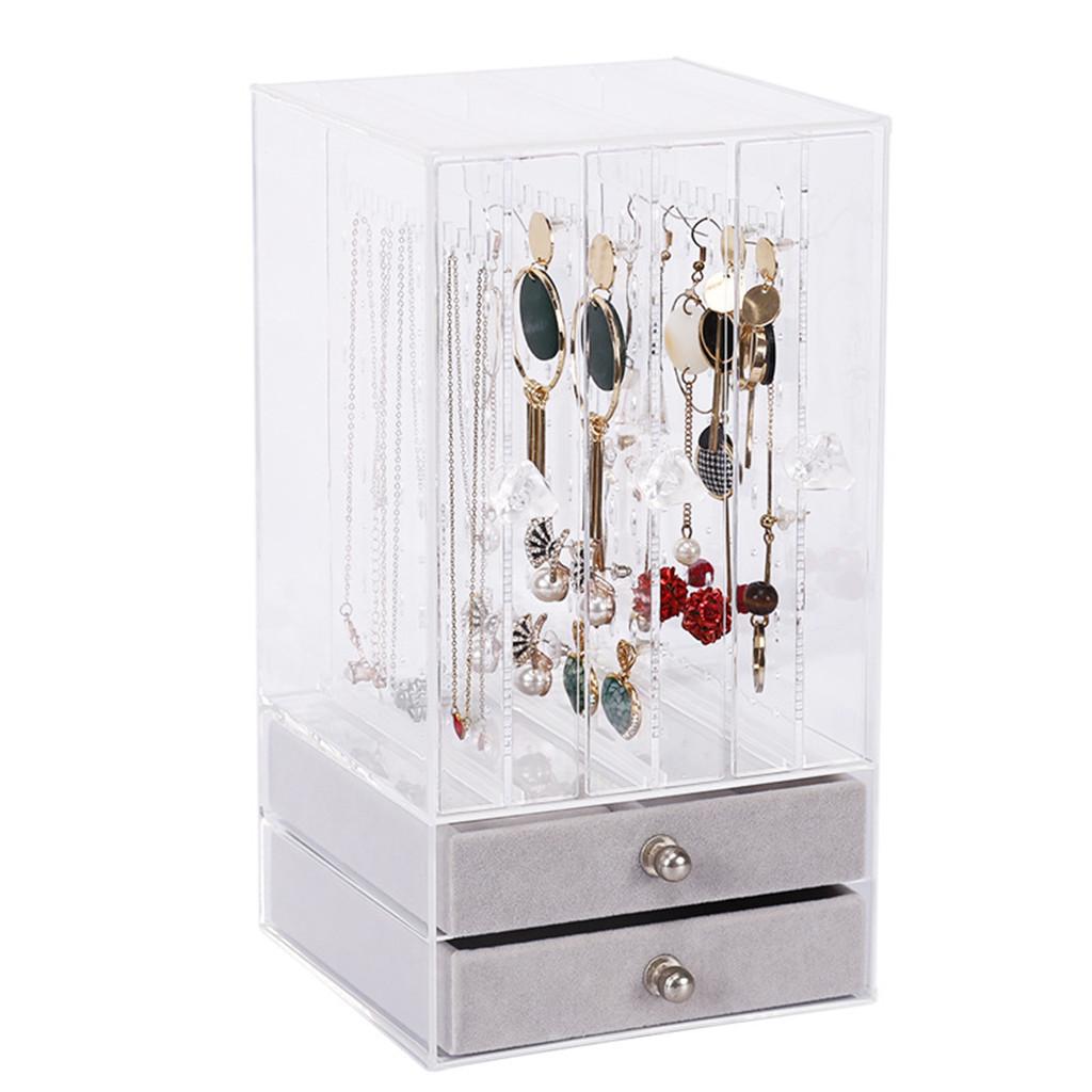 Transparent Makeup Cosmetics Jewelry Organizer Clear Lipstick Cosmetic Brush Box