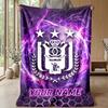 Custom Text Flannel Throw Blanket, Lightweight Cozy Bed Sofa BlanketAnderlecht FC