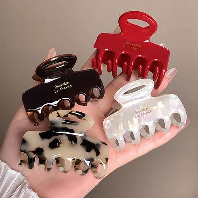 5.5CM Long Acetate Hair Crabs Red Hair Clips for Girls and Women Tie Up Hair Accessories New Korean Fashon