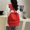 Student Solid Color Schoolbag Backpack Nylon Material Internal Phone Pocket