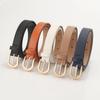 Womens Minimalist Faux Leather Belt With Metal Pin Buckle For Daily Casual Outfits