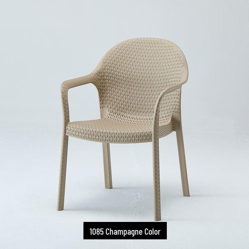 Waterproof Outdoor Rattan-Style Garden Chair with Backrest