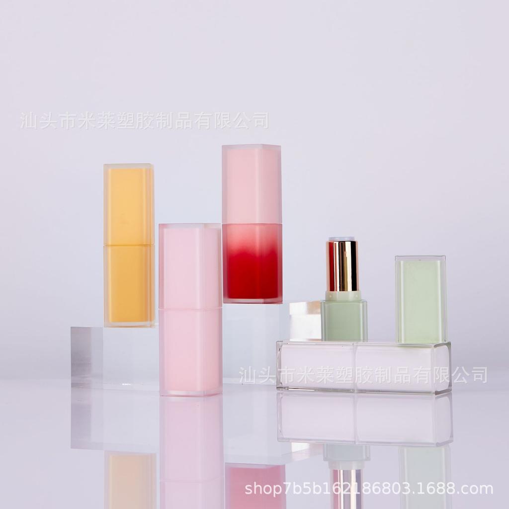 Square Buckle Transparent Lipstick Tube – Empty with Inner Spray Process