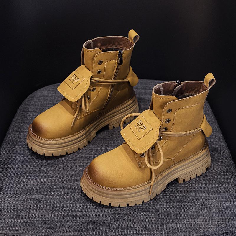 

Женские ботинки Мартина 2025 осень новые ретро повседневная мода простые универсальные короткие ботинки для путешествий альпинизма ботинки цвета ревеня 40