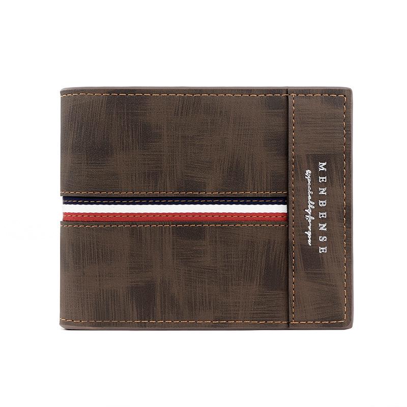 Classic Frosted Men's Tri-fold Wallet with Coin Pocket and Multi-card Slots